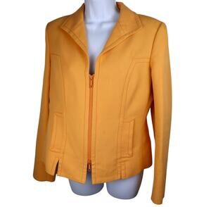 Lafayette 148 Women Jacket Zip Front Mustard Yellow Size 10